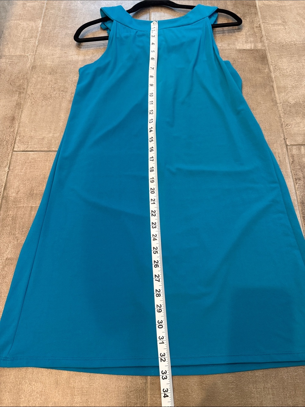 London Times Teal Ruffled-Neck Sleeveless Mini Dress - Picture 7 of 9